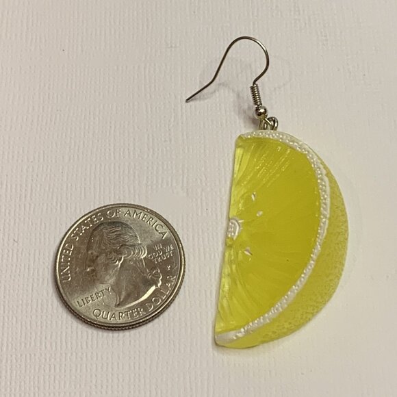 Lemon Earring, Fruit Jewelry, Citrus Earring, Gift Idea, Funny Food Earrings - Picture 9 of 9